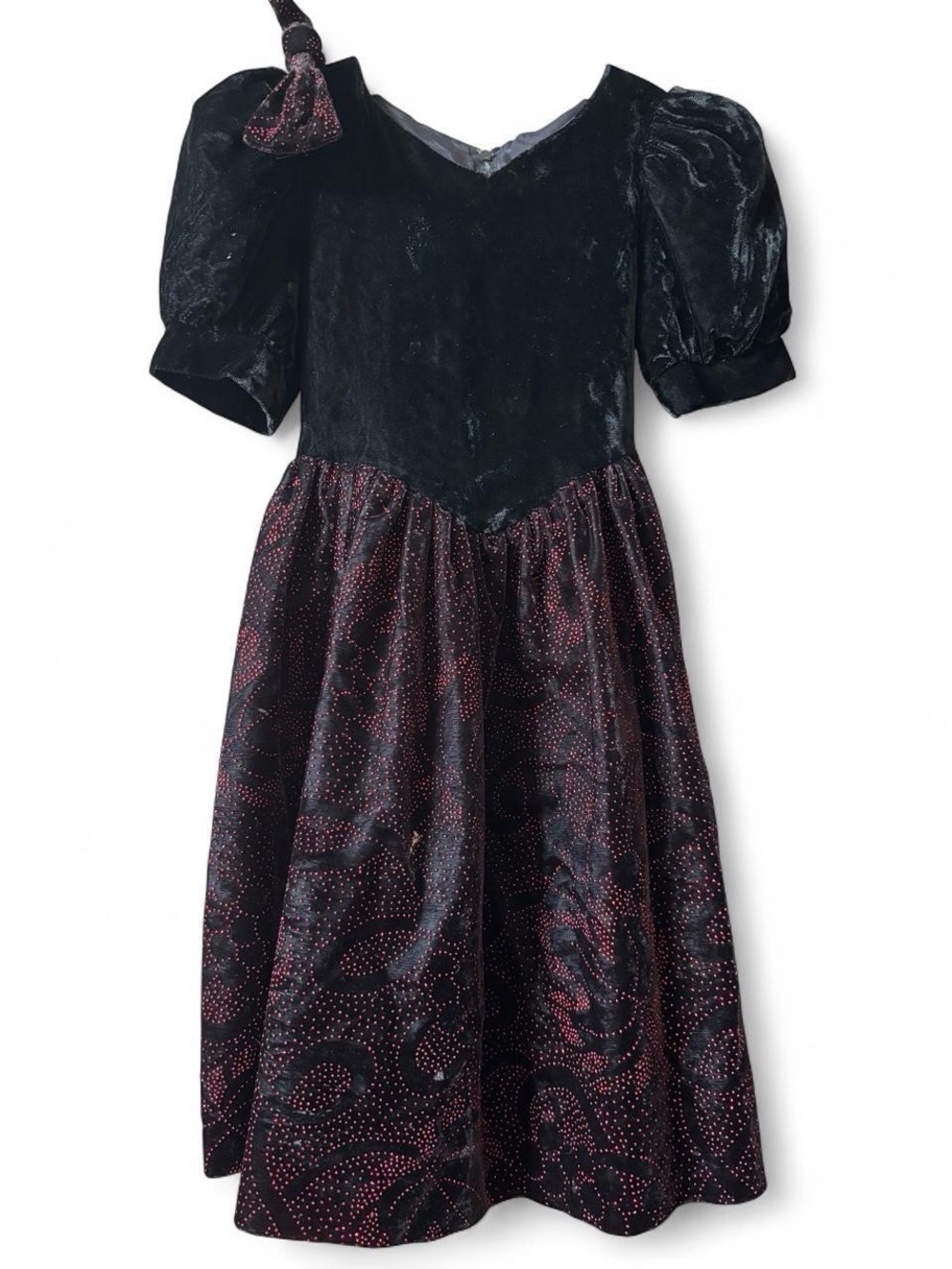 GUNNE SAX Black Velvet & Shimmering Burgundy Party Dress